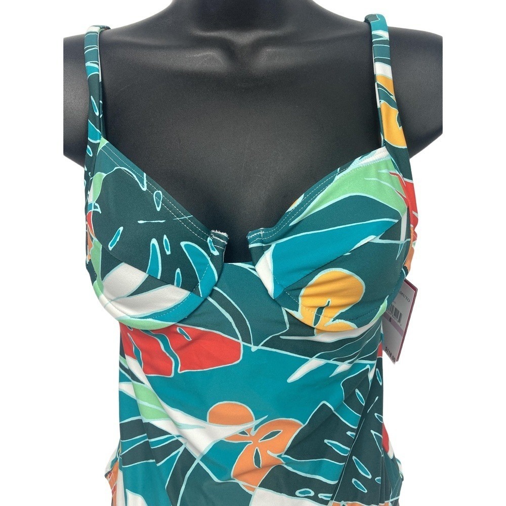 Vince Camuto One Piece Swimsuit Womens Size 6 Teal Multi Floral NWT - Picture 3 of 8